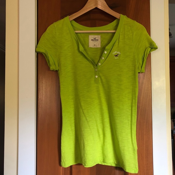 Hollister Lime Green Short Sleeves Top - Picture 1 of 4